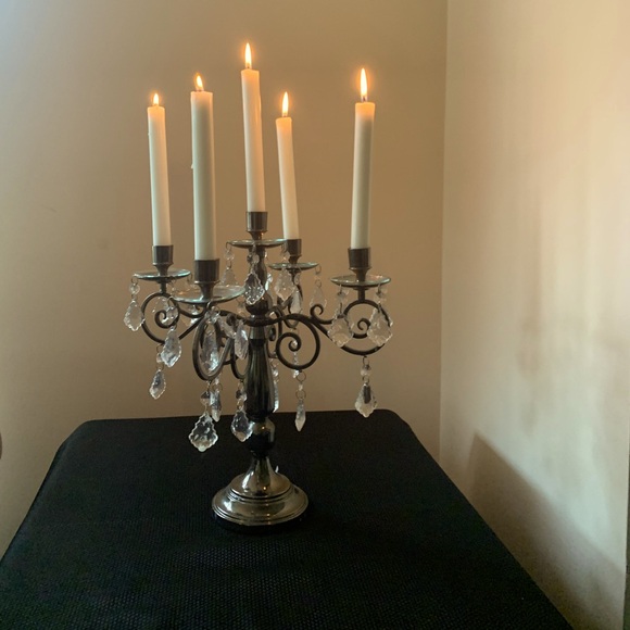 Elegant Tungsten Candelabra with Crystal Accents - Picture 1 of 3